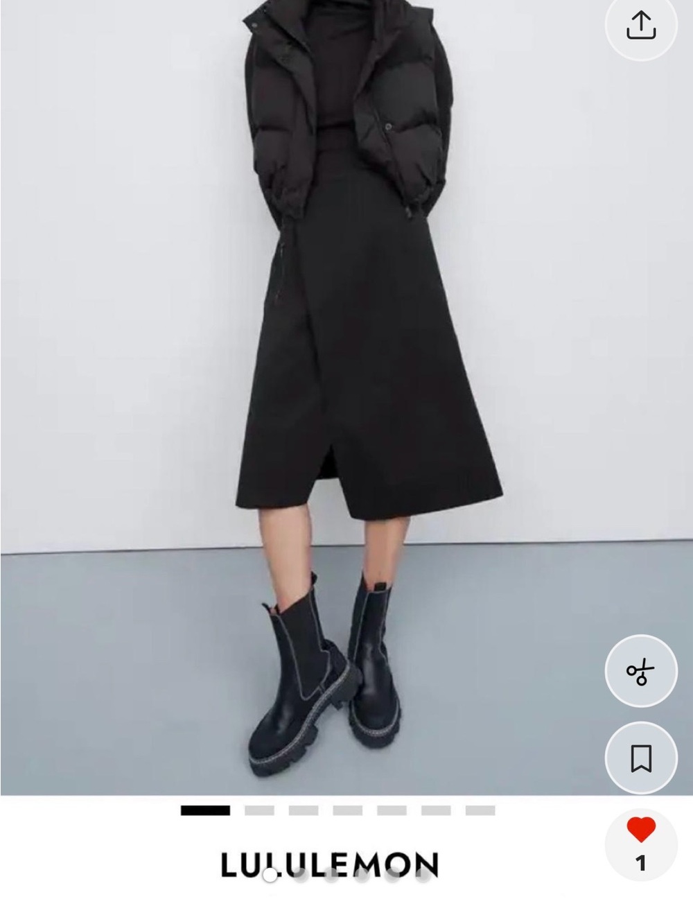 lululemon athletica Black Midi A-Line Skirt Size 8 Excellent Like New Condition